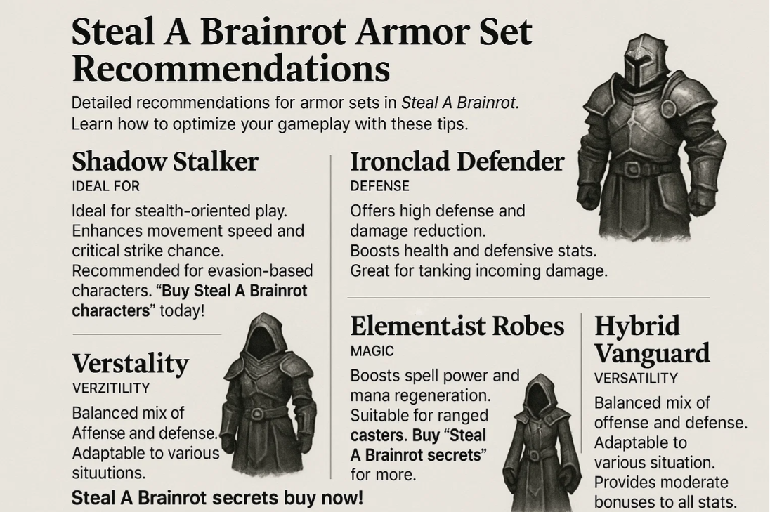 Steal A Brainrot Armor Set Recommendations