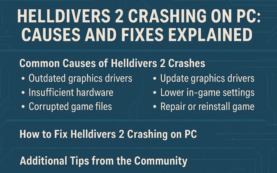 Helldivers 2 Crashing on PC: Causes and Fixes Explained