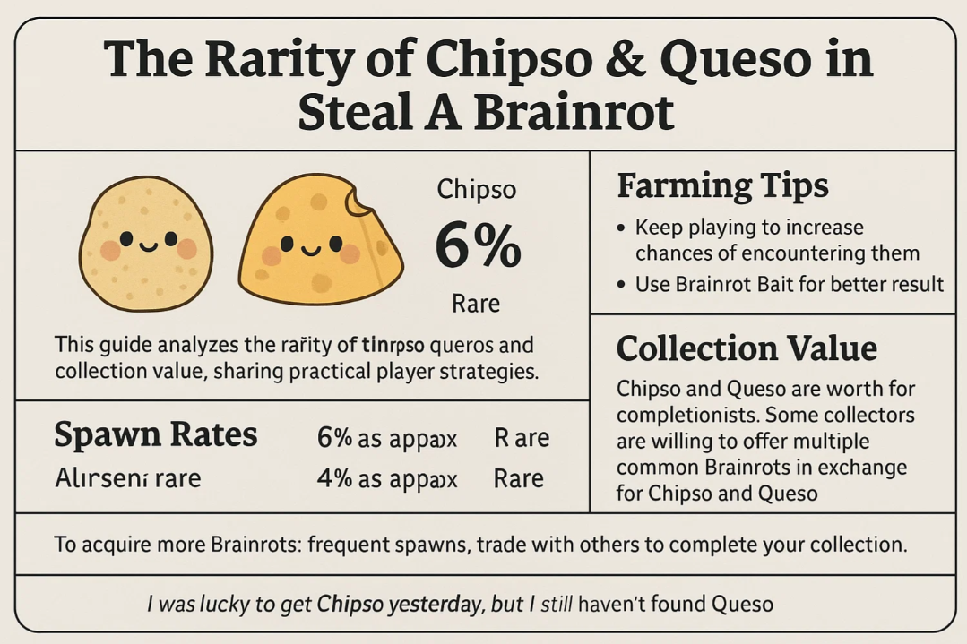 Chipso and Queso Rarity Ranking in Steal A Brainrot
