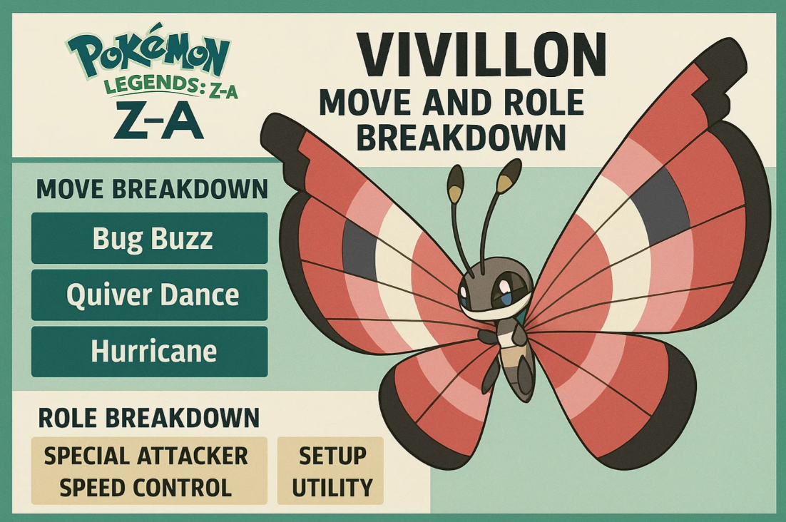 Pokémon Legends: Z-A Vivillon Move and Role Breakdown